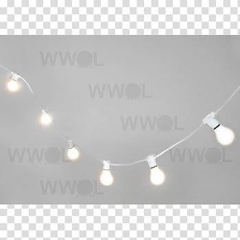White bulb string light , Lighting Incandescent light bulb Festoon Christmas lights, String Lights transparent background PNG clipart