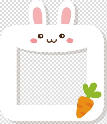 White bunny illustration, European rabbit , White rabbit frame design transparent background PNG clipart