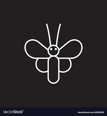 white butterfly line art icon