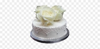 White Cake Whtie Roses Wedding Clipart - Wedding Cakes Roses Png