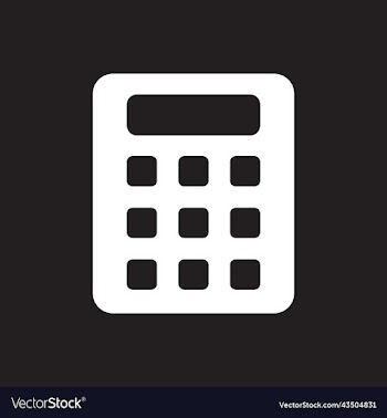 white calculator solid icon