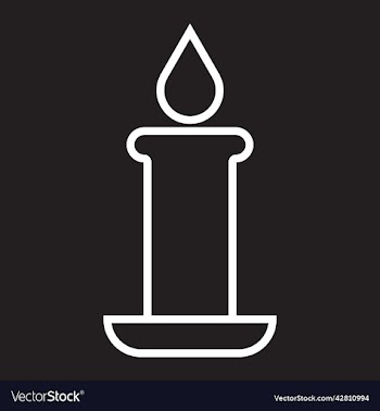 white candle line art icon