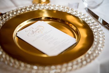 White Card on Gold Plate