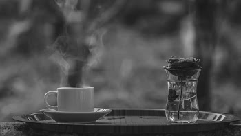White Ceramic Cup On A Tray