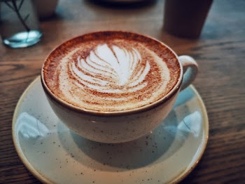 White Ceramic Cup On Saucer