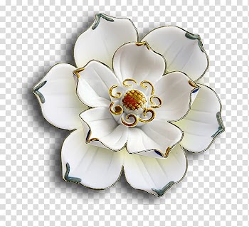 White ceramic flower figurine, Paper Flower , Peony transparent background PNG clipart