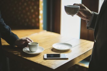 White Ceramic Mug With Saucer