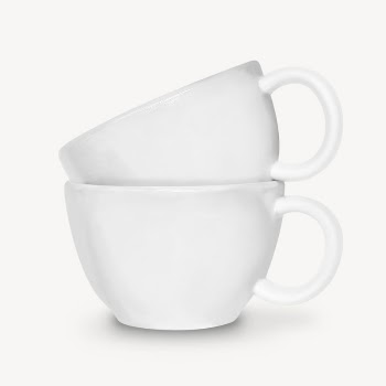 White ceramic mugs sticker, utensil | Free PSD - rawpixel