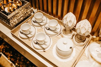 White Ceramic Tea Set on Table