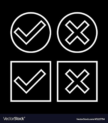 white circle and square check mark sets