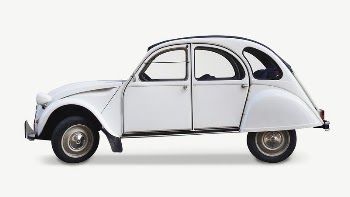 White classic car collage element | Free PSD - rawpixel