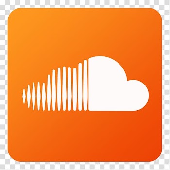 White cloud logo, brand orange line, Soundcloud transparent background PNG clipart