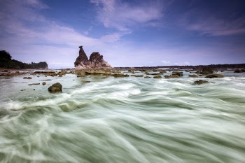 White Clouds over Rocky Isle Time Lapse Photography