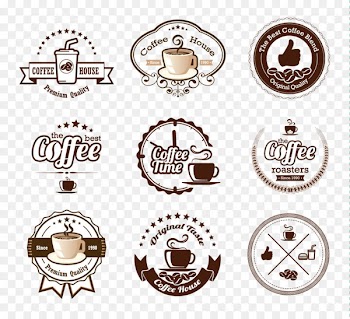 White coffee Cafe Iced coffee Coffee cup - Brown coffee label designs vector material 