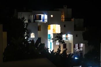White Concrete Building at Nighttime
