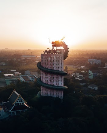 White Concrete Building With Dragon Photograph