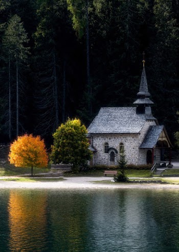 White Concrete chapel