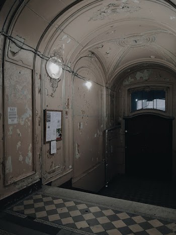 White Concrete Hallway