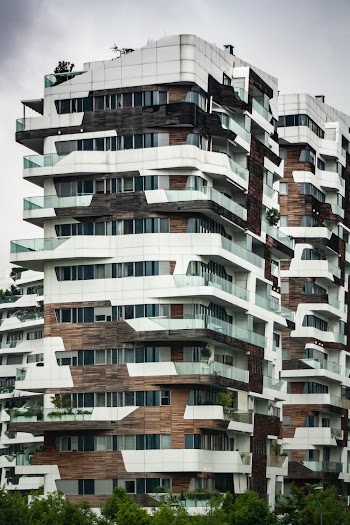 White Concrete High-rise Buildings