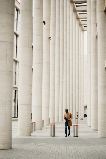 White Concrete Pillars