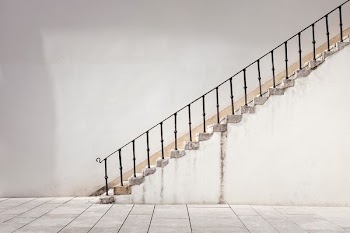 white concrete staircase
