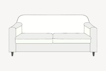 White couch clipart, furniture illustration | Free PSD - rawpixel