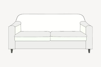 White couch sticker, furniture illustration | Free Vector - rawpixel