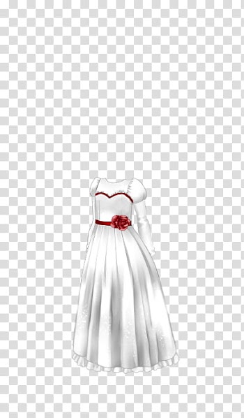 White crew-neck long-sleeved dress illustration transparent background PNG clipart
