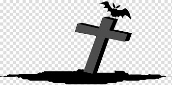 White cross illustration, Halloween , Halloween Bat on Cross transparent background PNG clipart