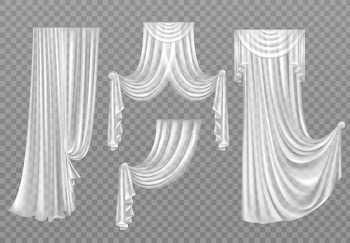 White curtains isolated on transparent Free Vector