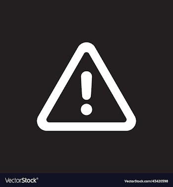 white danger notice or risk icon
