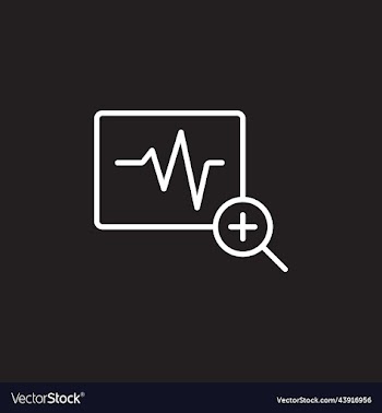 white diagnostic with magnifying glass icon