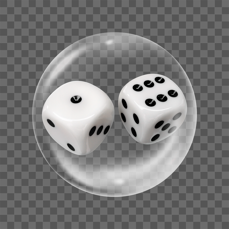 White dice png sticker, bubble | Free PNG - rawpixel