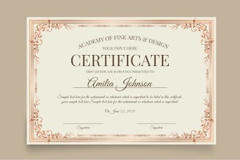White elegant certificate template Free Vector