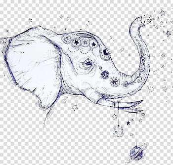 White elephant illustration, Earth Elephant Drawing Planet Painting, Side of the white elephant transparent background PNG clipart