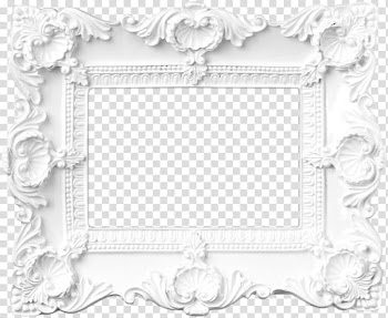 White emboss frame transparent background PNG clipart