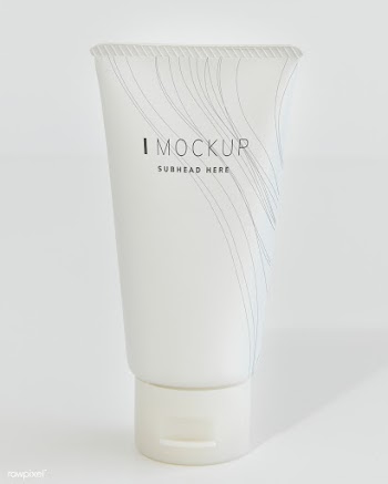 White face cream tube mockup | Free stock psd mockup - 525556