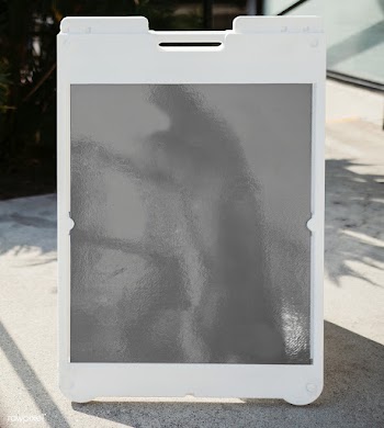 White floor stand sign mockup outside a restaurant | Free  transparent png - 2313738