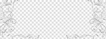 White floral border frame transparent background PNG clipart