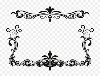 White Floral Border Png Download Image - Black Floral Design Border Png