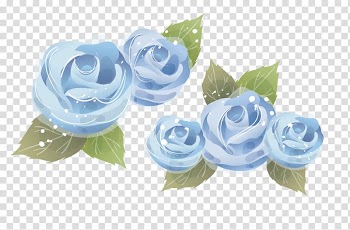 White floral , Borders and Frames frame , Blue Rose transparent background PNG clipart
