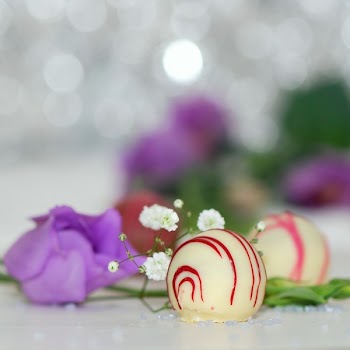 White Flower Beside White Round Melted Obkect