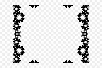 White Flower Clipart Frame - Flower Frame Png Hd Black