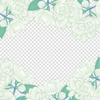 White flower frame, Magnolia denudata Wedding Conference Center Victory Facebook, Magnolia hand-painted frame transparent background PNG clipart
