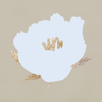 White flower hand drawn psd botanical illustration