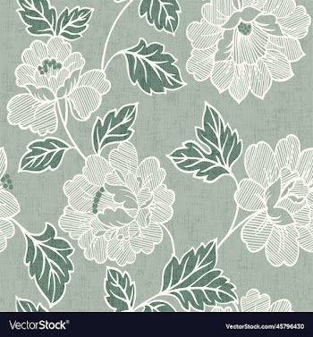white flower outline brown leaves with background