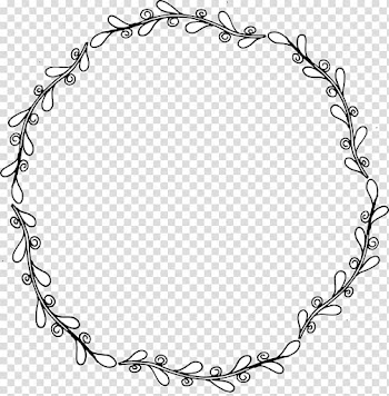 White flower wreath illustration, Euclidean Computer file, Simple tree rattan wreath transparent background PNG clipart