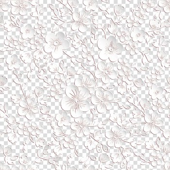 White flowers illustration, Lace Black and white Pattern, Three-dimensional flowers material transparent background PNG clipart
