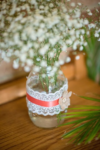 White Flowers in Clear Glass Vase