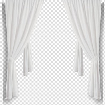 White folded window curtain illustration, Curtain Black and white Structure, White curtains transparent background PNG clipart